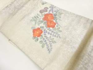 引箔捻梅・藤・桐模様織出し名古屋帯